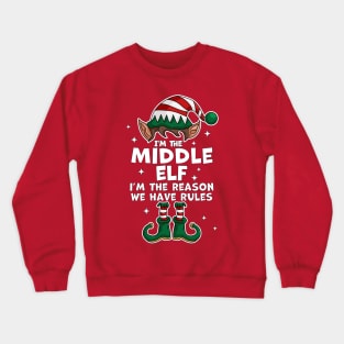 I'm The Middle Elf Xmas Family Matching Funny Christmas Crewneck Sweatshirt